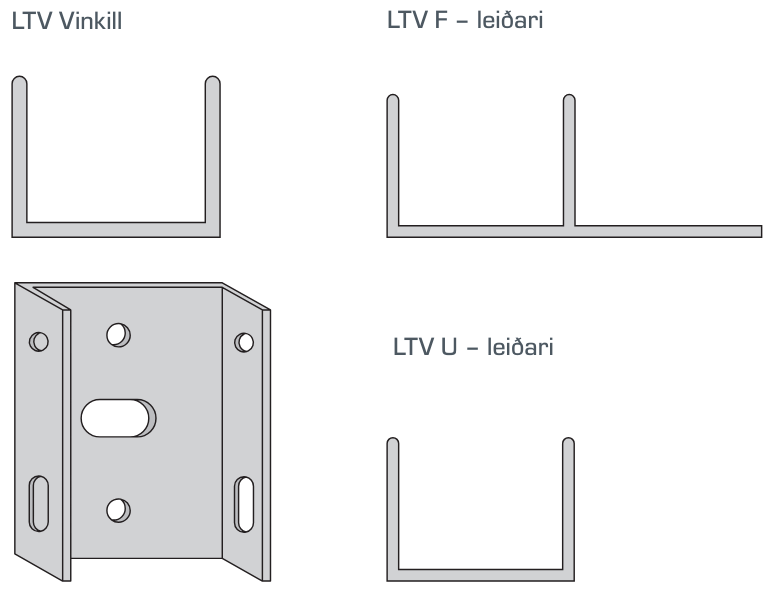 Tækniteikning af LTV Undirkerfi fyrir álklæðningu