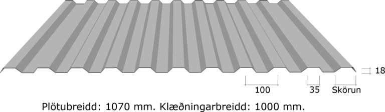 Trapisulaga stálklæðning